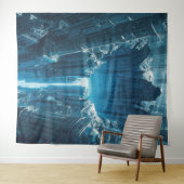 “Digitale Afgrond – Futuristische Stadslandschap G Wandkleed (In Situ (horizontaal))