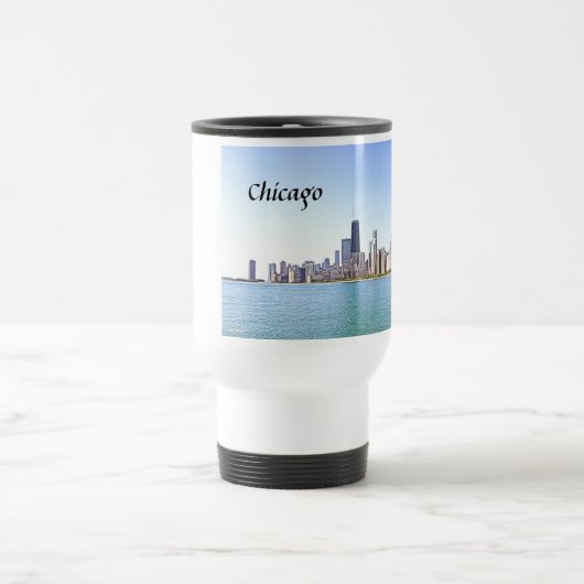 Digitale airbrushschildering van Chicago Reisbeker (Center)
