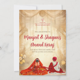 Digitale Anand Karaj-uitnodigingen Sikh uitnodigin Kaart