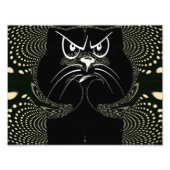 Digitale Angry Cat Print Foto Afdruk (Voorkant)