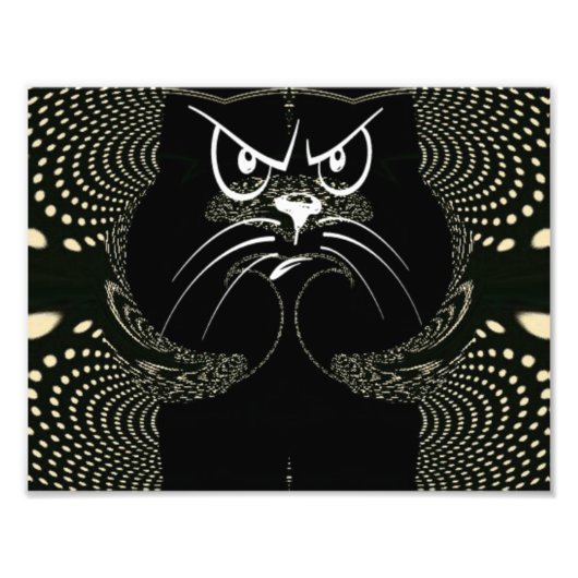 Digitale Angry Cat Print Foto Afdruk (Voorkant)