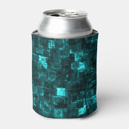 Digitale Aqua Glimmer Tegels Blikjeskoeler (Blikje Voorkant)