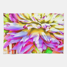 Digitale Aquarel Dahlia Theedoek