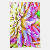 Digitale Aquarel Dahlia Theedoek (Verticaal)