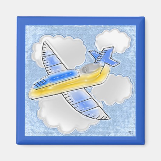 Digitale Art Jet Vliegtuig Magneet (Voorkant)