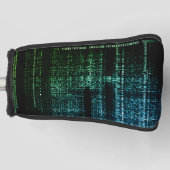 Digitale artistiek: binaire elegantie golfheadcover (Voorkant)