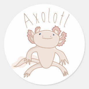 Digitale Axolotl-illustratie, Cute Animal Ronde Sticker