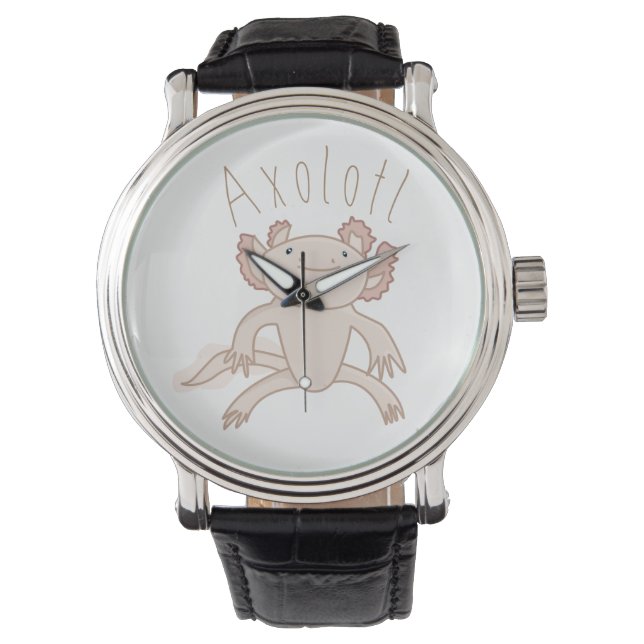 Digitale Axolotl illustratie, schattig dier Horloge (Voorkant)