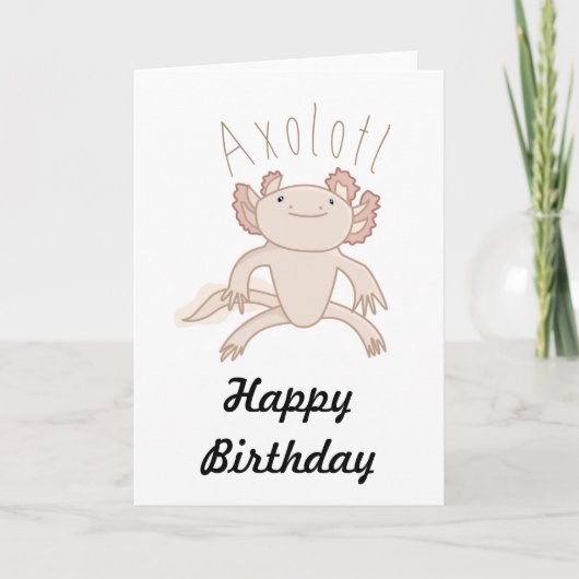 Digitale Axolotl illustratie, schattig dier Kaart (Voorkant)