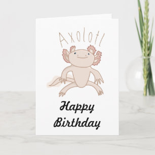 Digitale Axolotl illustratie, schattig dier Kaart