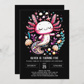 Digitale Axolotl Ocean Verjaardag Kaart (Voorkant / Achterkant)