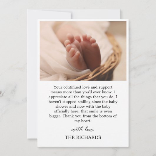 Digitale Baby Geboorte Aankondiging Sjabloon Dank  (Achterkant)