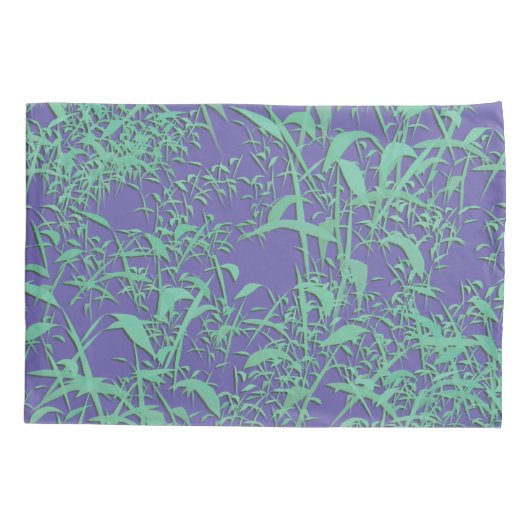 Digitale bamboe bladeren kussensloop (Achterkant-Links)