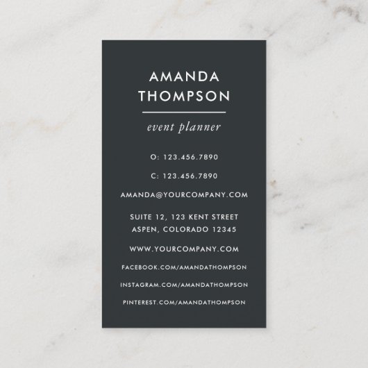 Digitale beelden en geometrische Folie Visitekaartje (Achterkant)