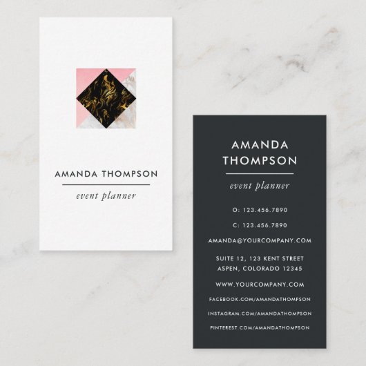 Digitale beelden en geometrische Folie Visitekaartje (Voorkant / Achterkant)