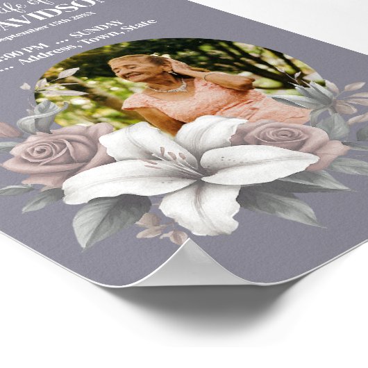 Digitale begrafenisaankondiging Instant Download P Poster (Hoek)