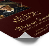 Digitale begrafenisaankondiging Post Donkerrood Poster (Hoek)