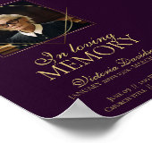 Digitale begrafenisaankondigingspost Deep Paarse Poster (Hoek)