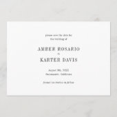 Digitale Bewaar de Datum Minimalistische Script Ha Kaart (Achterkant)
