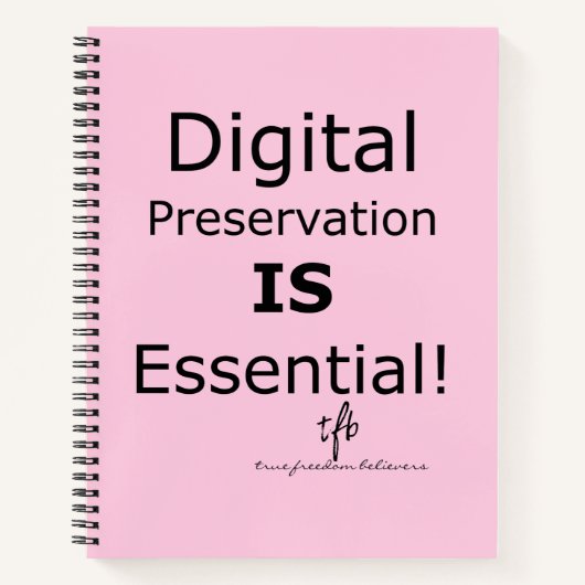 Digitale bewaring is essentieel. Pers. Notitieboek (Voorkant)