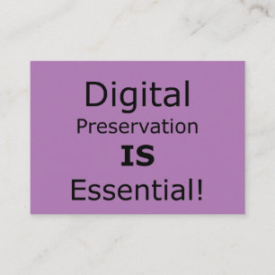 Digitale bewaring is essentieel. visitekaartje