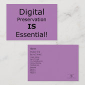 Digitale bewaring is essentieel. visitekaartje (Voorkant / Achterkant)