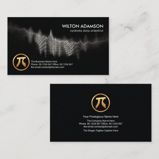 Digitale binaire codes Wave Data Scientist Visitekaartje (Voorkant / Achterkant)