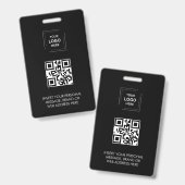 Digitale Black QR Event Identiteit Design Badge (Voor- en achterkant)