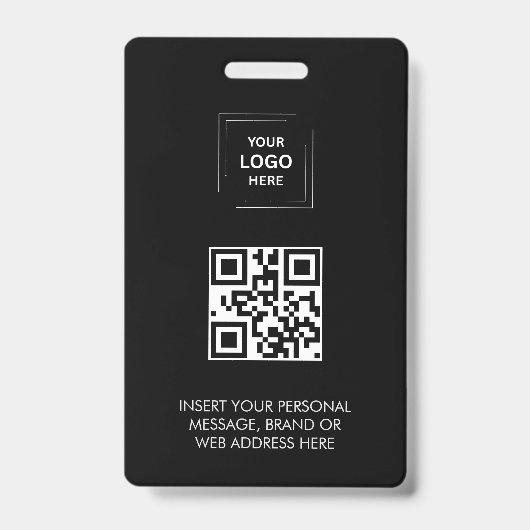 Digitale Black QR Event Identiteit Design Badge (Voorzijde)