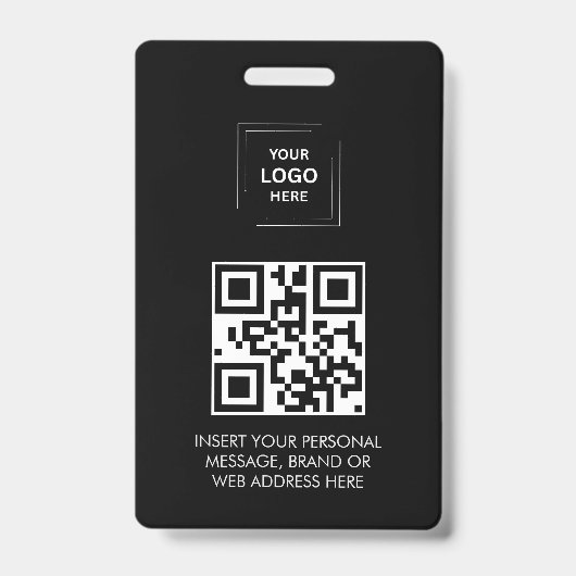 Digitale Black QR Event Identiteit Design Badge (Voorzijde)