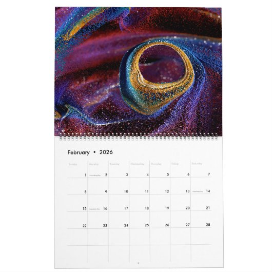 Digitale blasfemie 2026 12-maanden muurkalender kalender (Feb 2026)