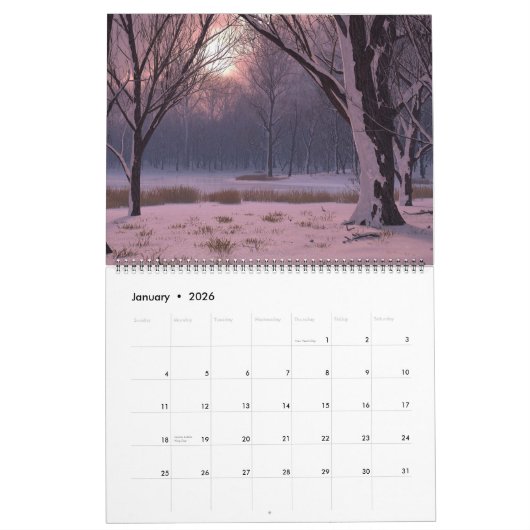 Digitale blasfemie 2026 12-maanden muurkalender kalender (Jan 2026)