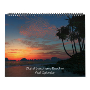 Digitale blasfemie stranden muur kalender