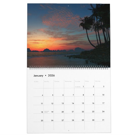 Digitale blasfemie stranden muur kalender (Jan 2026)
