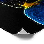 Digitale blauwe papegaaifractal poster (Hoek)