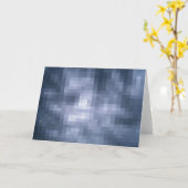 Digitale blauwe plaid - blanco wenskaart kaart (Gele Bloem)
