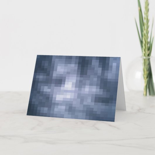 Digitale blauwe plaid - blanco wenskaart kaart (Voorkant)