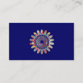 Digitale bloem, eenvoudig, blauw visitekaartje (Achterkant)