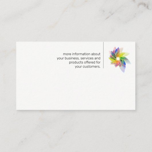 digitale bloem | Transparent Natural Visitekaartje (Achterkant)