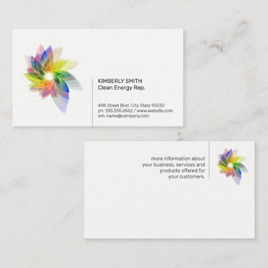 digitale bloem | Transparent Natural Visitekaartje (Voorkant / Achterkant)