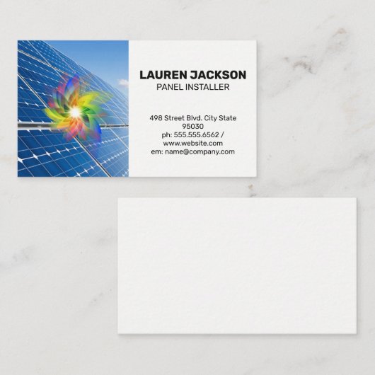 Digitale Bloem | Zonnepanelen Visitekaartje (Voorkant / Achterkant)