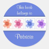 Digitale Bloemen Aangepaste Boekplaat Labels (Voorkant)