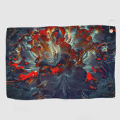 Digitale bloemen in as en houtskool boven steenkoo golfhanddoek (Horizontaal)