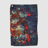 Digitale bloemen in as en houtskool boven steenkoo golfhanddoek (Voorkant)