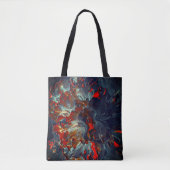 Digitale bloemen in as en houtskool boven steenkoo tote bag (Voorkant)
