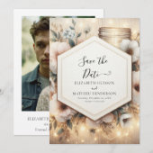 Digitale Bloemen Mason Jar bruiloft Save The Date (Voorkant / Achterkant)