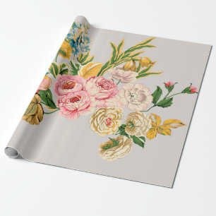 Digitale bloemen waterverf illustratie. Handmatig  Cadeaupapier