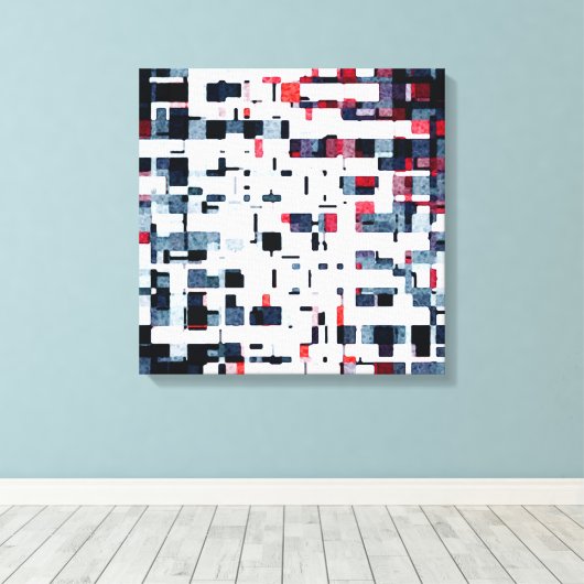 Digitale blokken canvas afdruk (Insitu (Houten vloer))