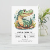 Digitale Boheemse Krokodil Verjaardag Kaart (Staand voorkant)