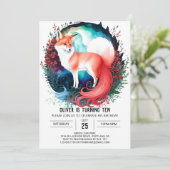 Digitale bosdieren vos verjaardag kaart (Staand voorkant)